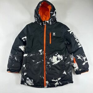 Hurley Youth Medium 10/12 Ski Snowboard Jacket Black Orange Mountains